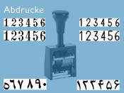 Numeroteur Reiner B6K (Zs 6 | Zg 4,5) mit vorstehenden Nullen | Schriftart: Arabisch | Stempelfarbe: schwarz