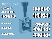 Numeroteur Modell C (Zs 6 | Zg 3,5) Schriftart: Block | Stempelfarbe: rot