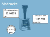 Datumstempel Modell D28b mit Textplatte (Zg 4) Datum-Art: gek. Monatsname | Stempelfarbe: grün